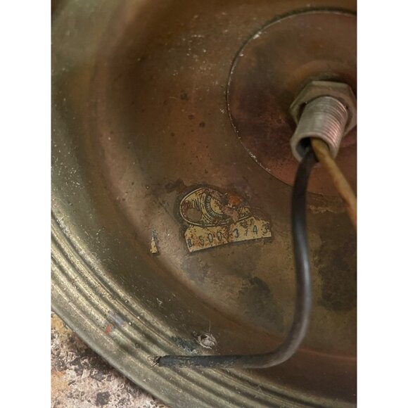 Antique Diamond Point 1920's Glass And Brass Hanging Ceiling Four Bulb Light - Picture 7 of 10